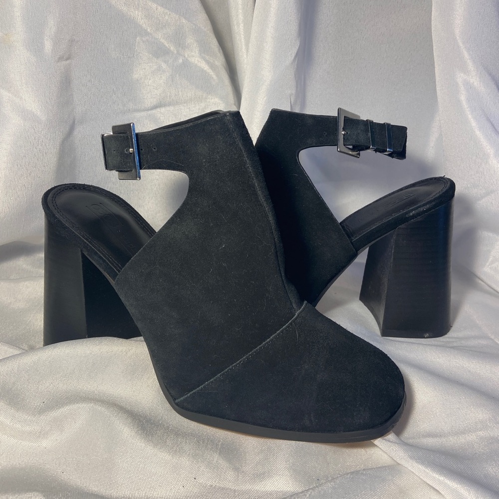 ASOS suede backless booties